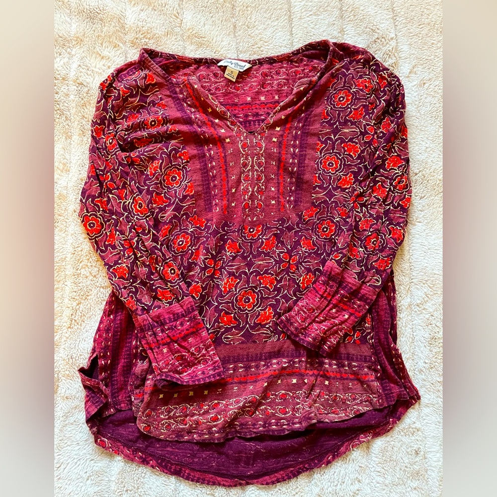 Lucky brand Floral Red Women's Top